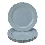 SILVER SPOONS Vintage Design Disposable Dessert Plates For Party (10 Pc)Heavy Duty Disposable Dinner Set 7.5” ,Fine Dining Plastic Dishes For Elegant
