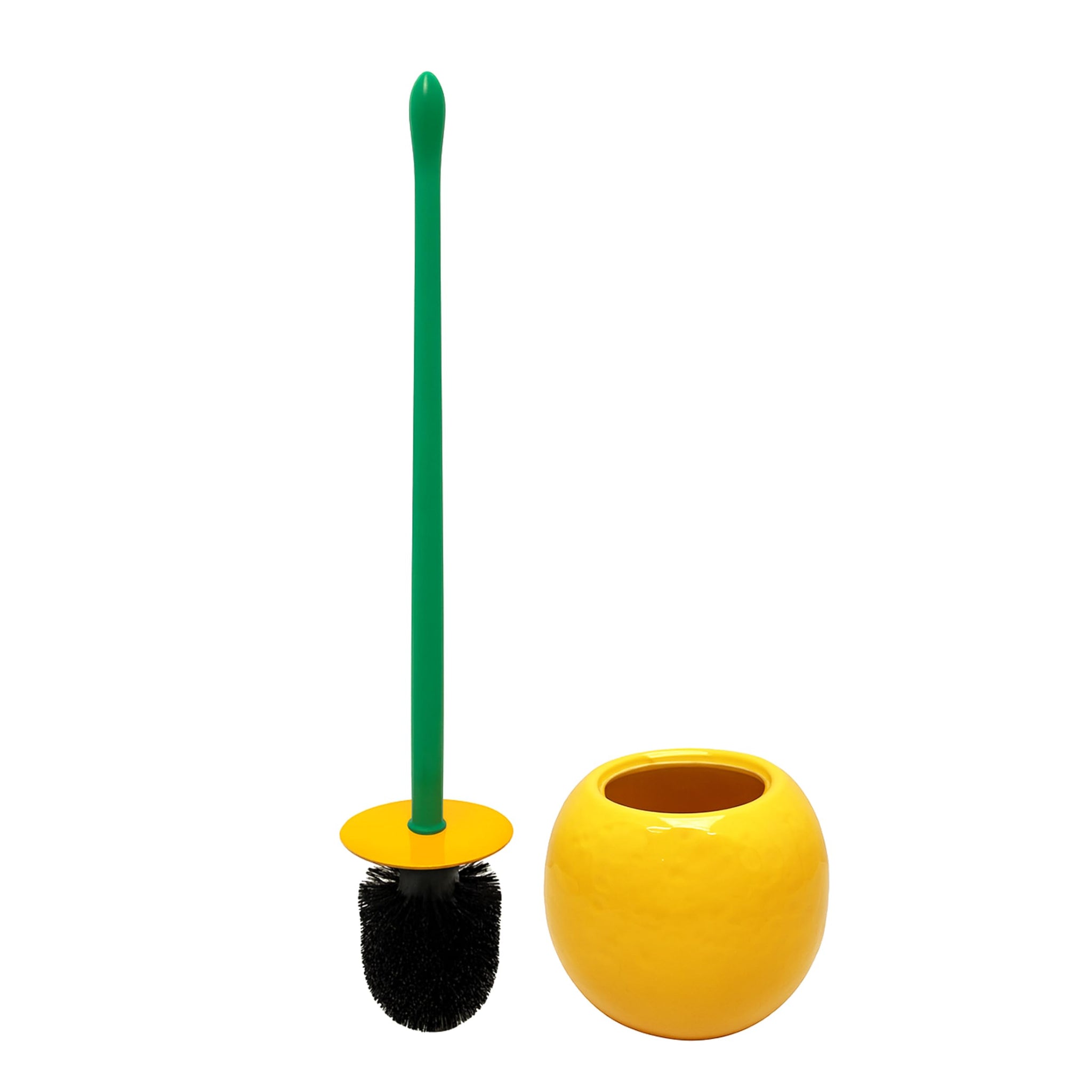 Deep & Sturdy Toilet Bowl Brush with Holder - Orange Bowl Brush - Durable Scrubbing - Toilet Cleaners - Household Essentials - Bathroom Cleaner