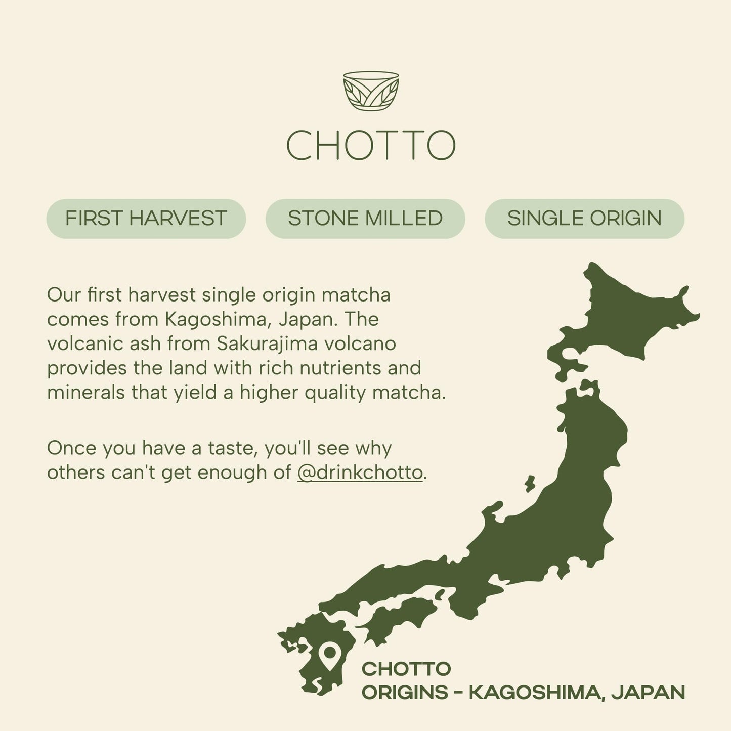 Chotto Premium Organic Ceremonial Grade Matcha Powder, 30g (1.06oz)