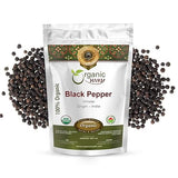 Organic Way Whole Black Pepper (Black Tellicherry Peppercorn) - Grinder Refill | Adds Flavour | Organic & Kosher Certified | Non GMO & Gluten Free |