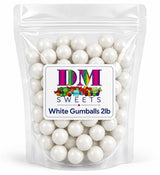White Gumballs - 2 lbs of 1" Tutti Frutti Gumballs in Resealable Bag to Ensure Freshness. Perfect for Color Themed Parties or Candy Buffets