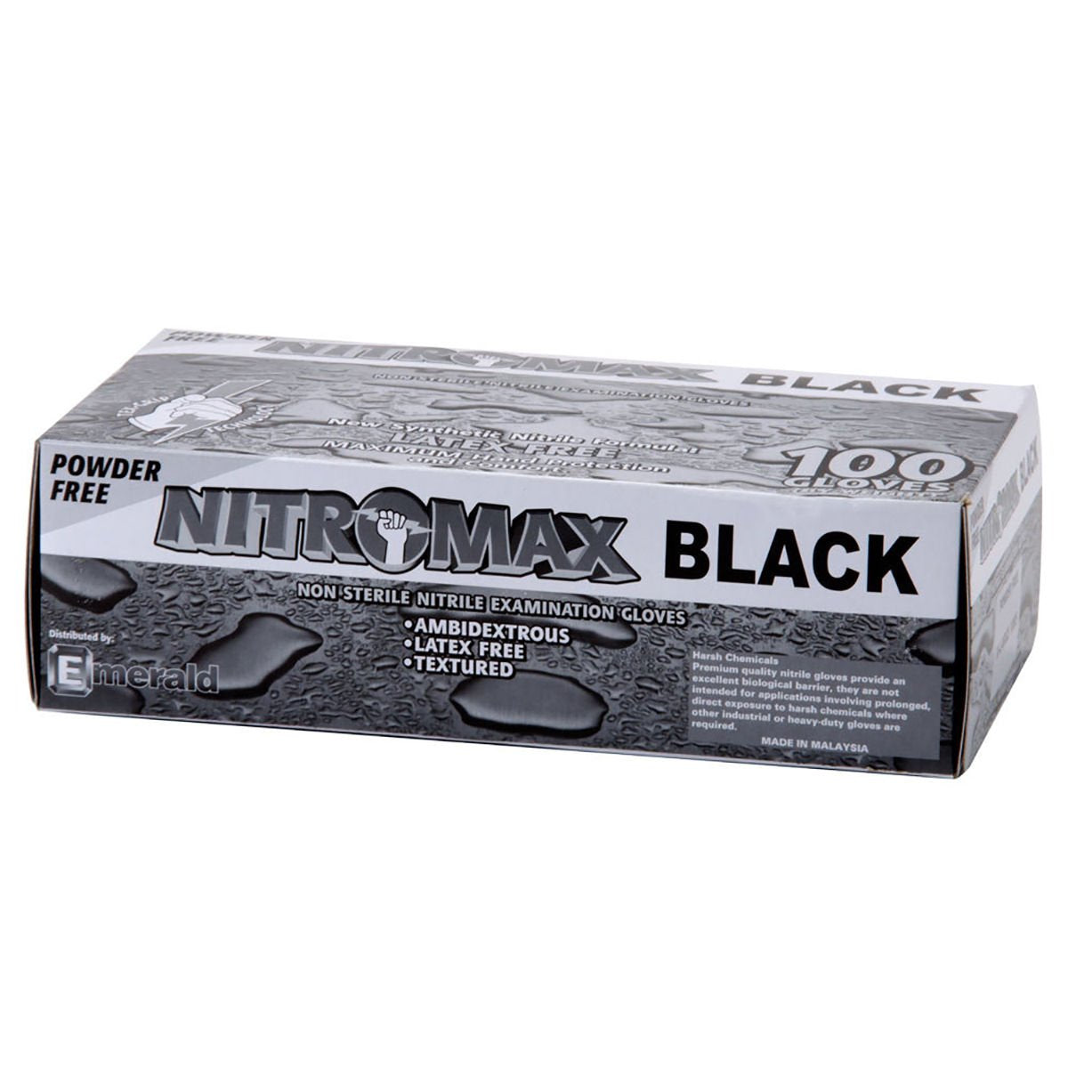 NitroMax Black Nitrile Gloves 100 ct