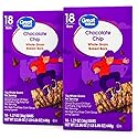 Great Value Chocolate Chip Whole Grain Baked Bars, 12g Whole Grains, Good Source of Fiber, 1.27 oz Bars, 18 Count, Pack of 2, 36 Bars Total