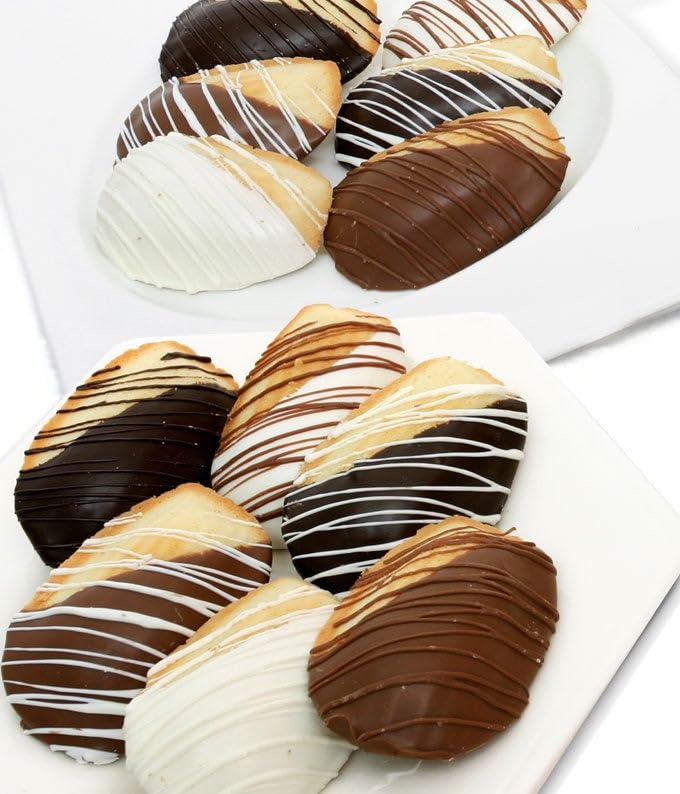 From You Flowers Belgian Chocolate Dipped French Madeleine Cookies - 12 Milk Chocolate Tea Cakes Gift Box for Birthday & Thank You