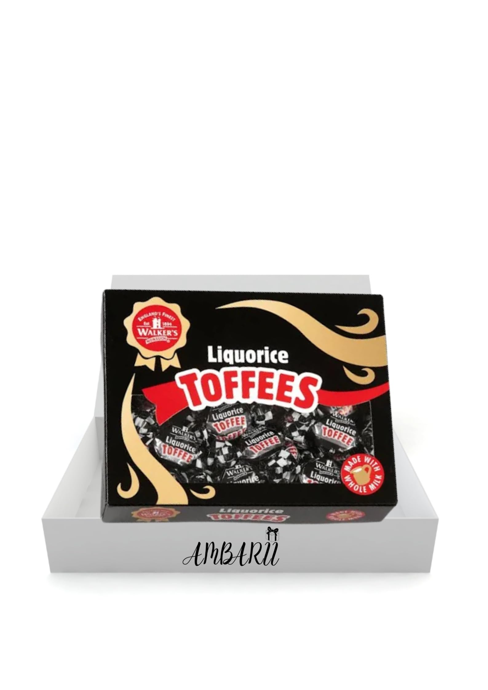 AMBARII Walker's Nonsuch Liquorice Toffees Gift Box 350g, Traditional English Confectionery