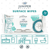 Juniper CLEAN 1 Pack Surface Cleaning Wipes Bleach Free, All-Purpose Cleaner for Bathroom, Kitchen, Office, 72 Count Soft Flow, Fresh Scent, Lint Free