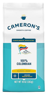 Cameron's Coffee 100% Colombian Ground Coffee, Medium Roast, 100% Arabica, 10-Ounce Bag, (Pack of 1)