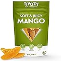 Dried Mango Slices - Soft & Juicy Sweet Dried Mango Slices Healthy Snack Delicious Texture, Chewy Ripened Mangos Dried Fruits with Natural Tangy