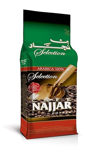 Café Najjar, Turkish Coffee with Cardamom, 450 Gr, 100% Arabica Coffee Beans, Ground Coffee, Dark Roast, Lebanese Coffee, Arabic Coffee, Coffee