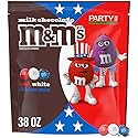 M&M'S Milk Chocolate Red, White & Blue Summer Candy, Party Size, 38 Oz Resealable Bulk Bag