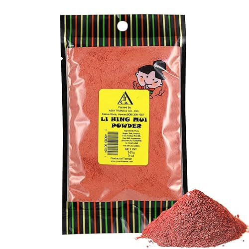 Asia Trans Li Hing Mui Crack Seed Plum Powder | Hawaiian Favorite | Sweet, Sour, & Salty Dried Asian Umeboshi Topping for Desserts and Snacks