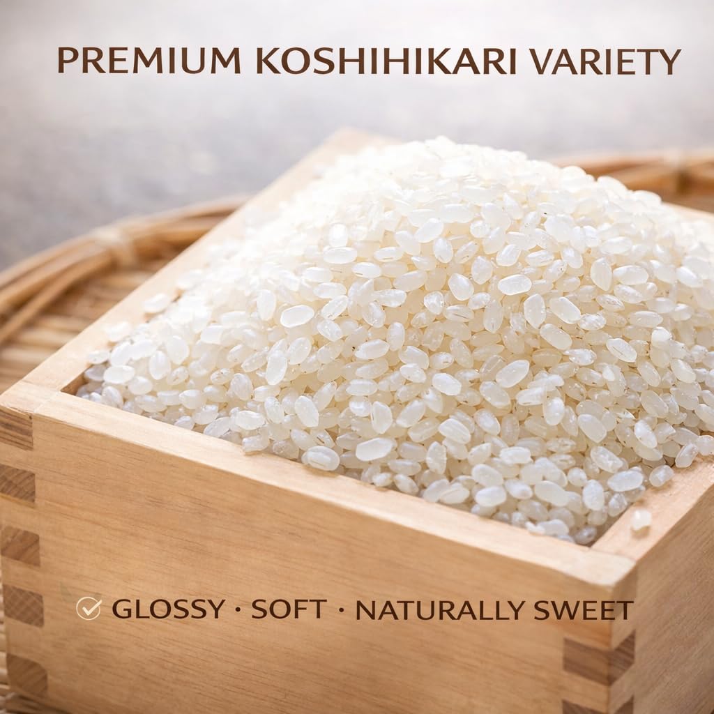 Premium Kounotori All-Natural Koshihikari Sushi Rice - Free of Pesticides & Chemical Fertilizers! Luxurious Special A Grade Rice, Exclusively Grown in Hyogo Prefecture, Japan ?????? ????? - 11 Pounds