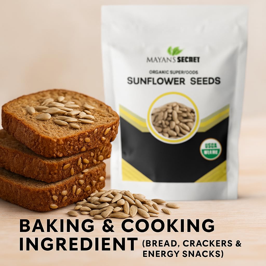 Mayan’s Secret Certified Organic Hulled Sunflower Seeds, Raw & Unsalted, 2 lb