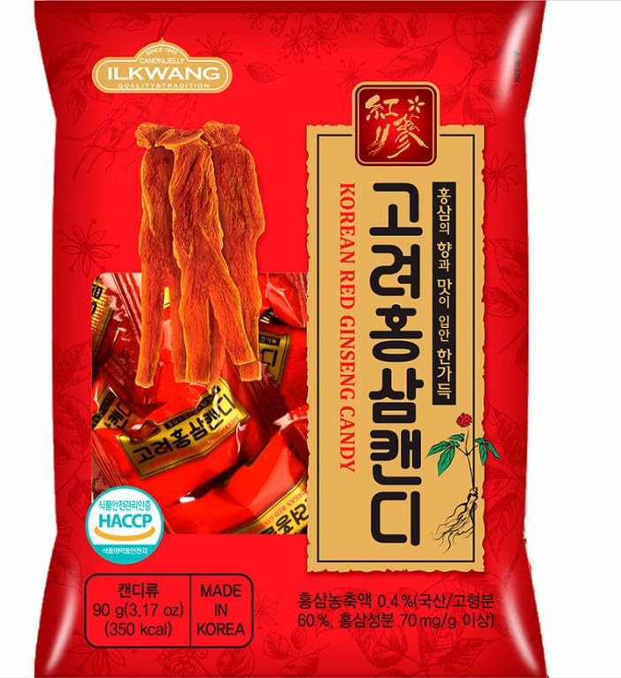 KOREAN RED GINSENG CANDY 90gram_Product of Korea_Individually Wrapped_Great for Gift