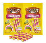 Country Time Candy Filled Ropes Sour N' Sweet Lemonade Gummy Candy Sticks, Soft & Chewy Twist Candy 3 oz. - 2 Pack by Macco
