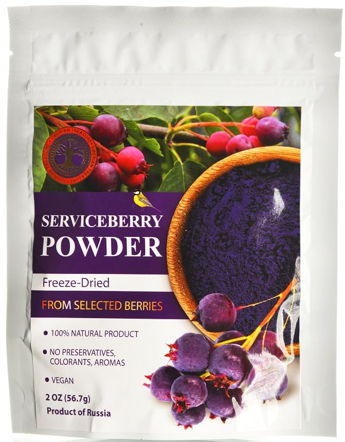 Serviceberry Freeze-Dried Powder - 2 Oz - Natural Serviceberry Powder, No added sugar, No GMOs
