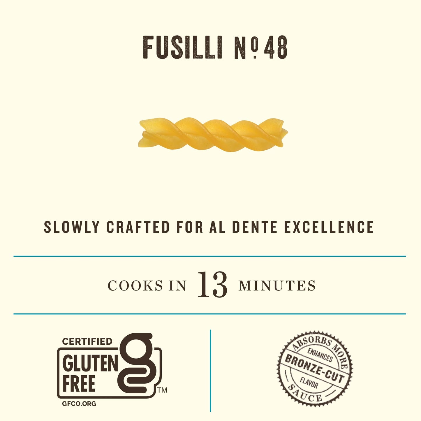 Rummo Gluten Free Fusilli N.48 - Gluten Free Fusilli Pasta Noodles, Made with Brown Rice & Corn, Pasta from Italy - 12 Ounce (Pack of 1)