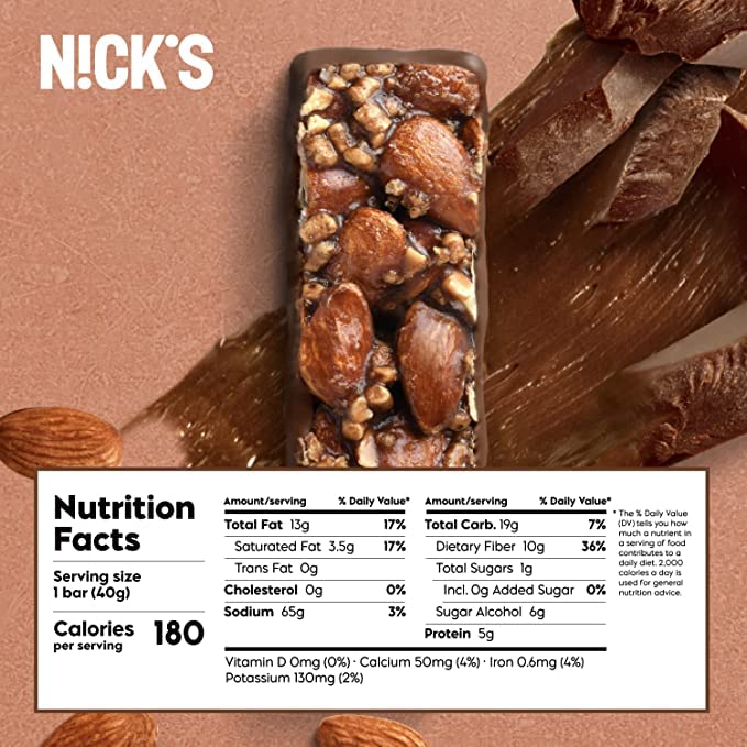 NICK'S Almond Choklad Krunch Nut Bar 5-pack
