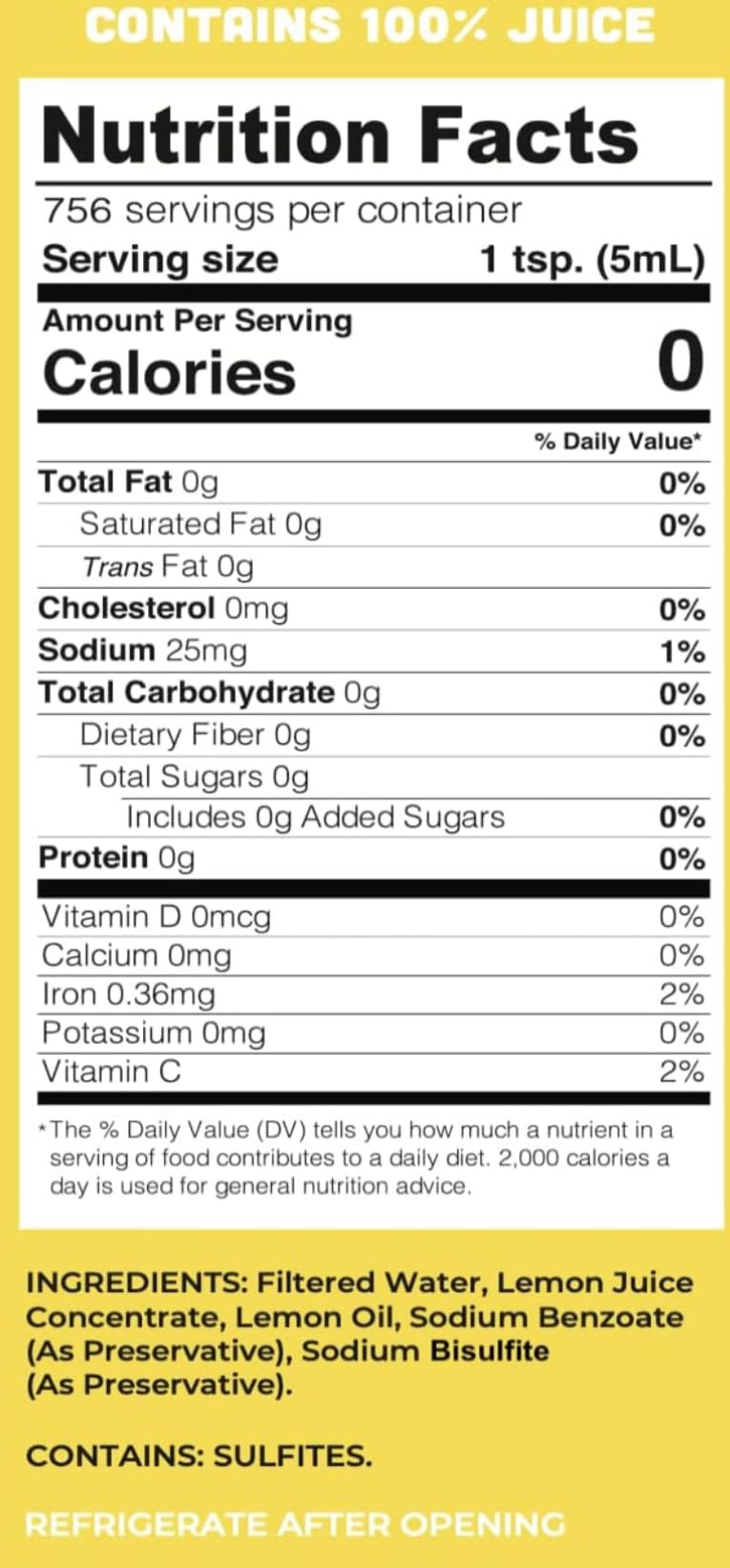 Lucy’s Family Owned - 100% Lemon Juice Gallon (128fl oz.)