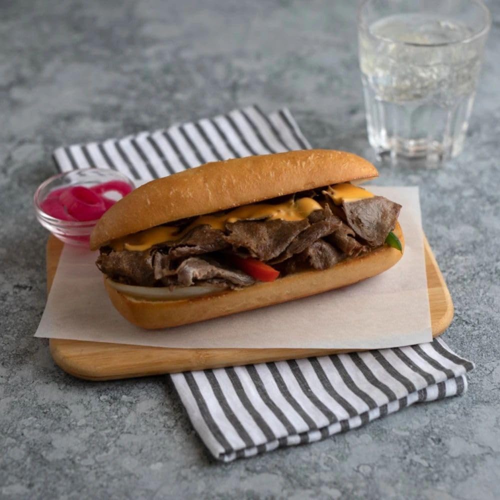 Original Philly Ribeye Seasoned Beef Sandwich Slices, 5 Ounce -- 32 per case.