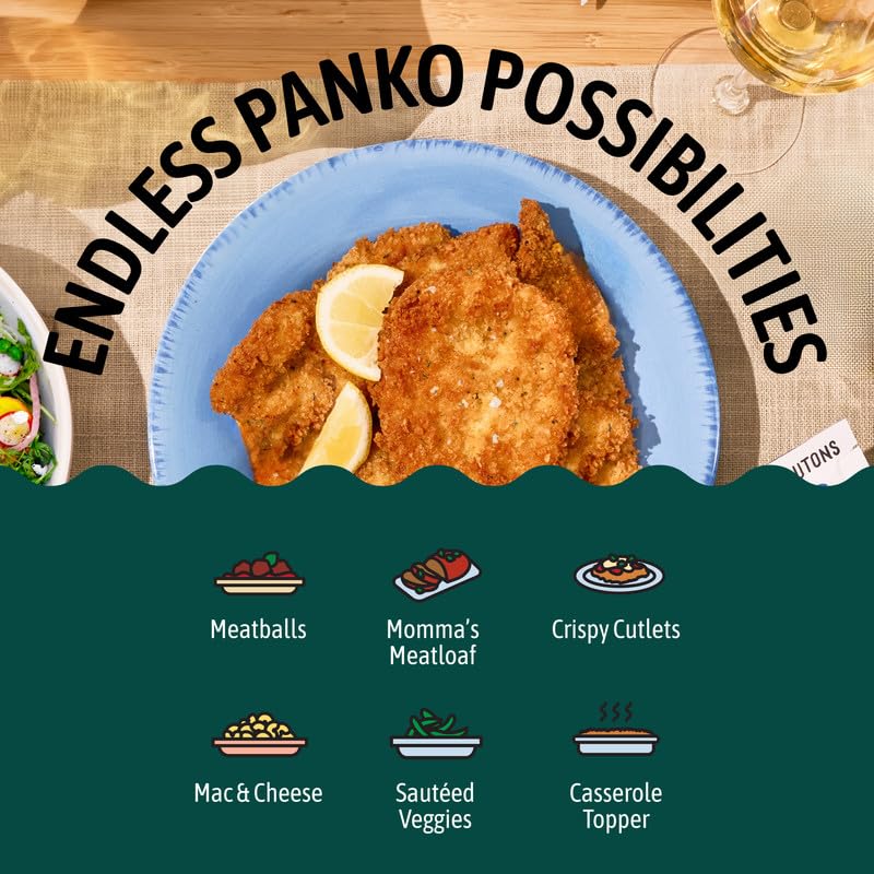 Kooshy Panko Italian Style Breadcrumbs | Vegan, Dairy Free, & Kosher Certified Non GMO Sourdough Bread Crumbs | Meatballs, Meat Cutlets, Vegetables, Meatloaf, Mac & Cheese (Italiano | 7.5 oz / 2 Pack)