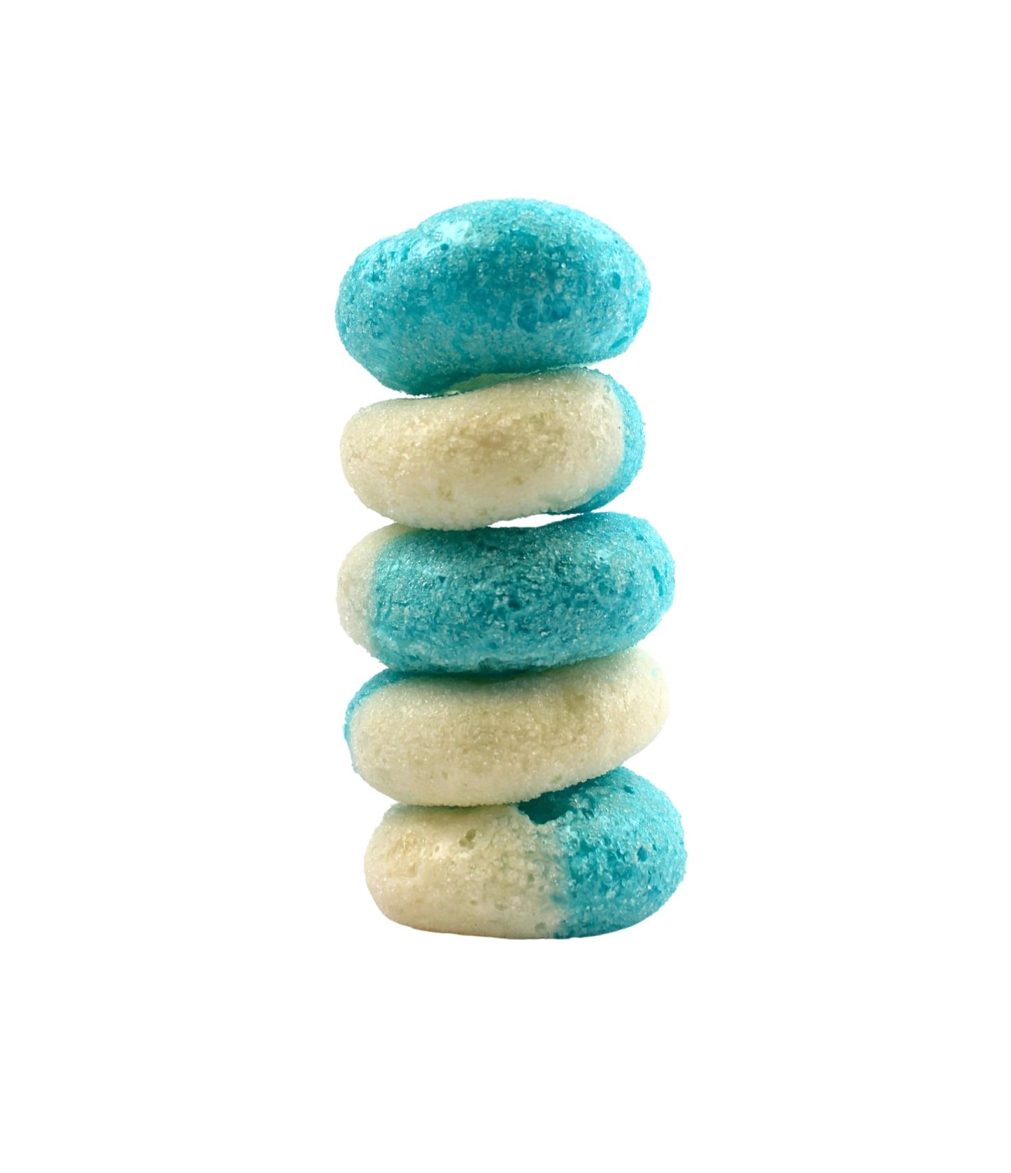 Freeze Dried Candy Gummy Rings - Blue Raspberry Candy Rings - by Queen City Candy Cave (3 Oz)
