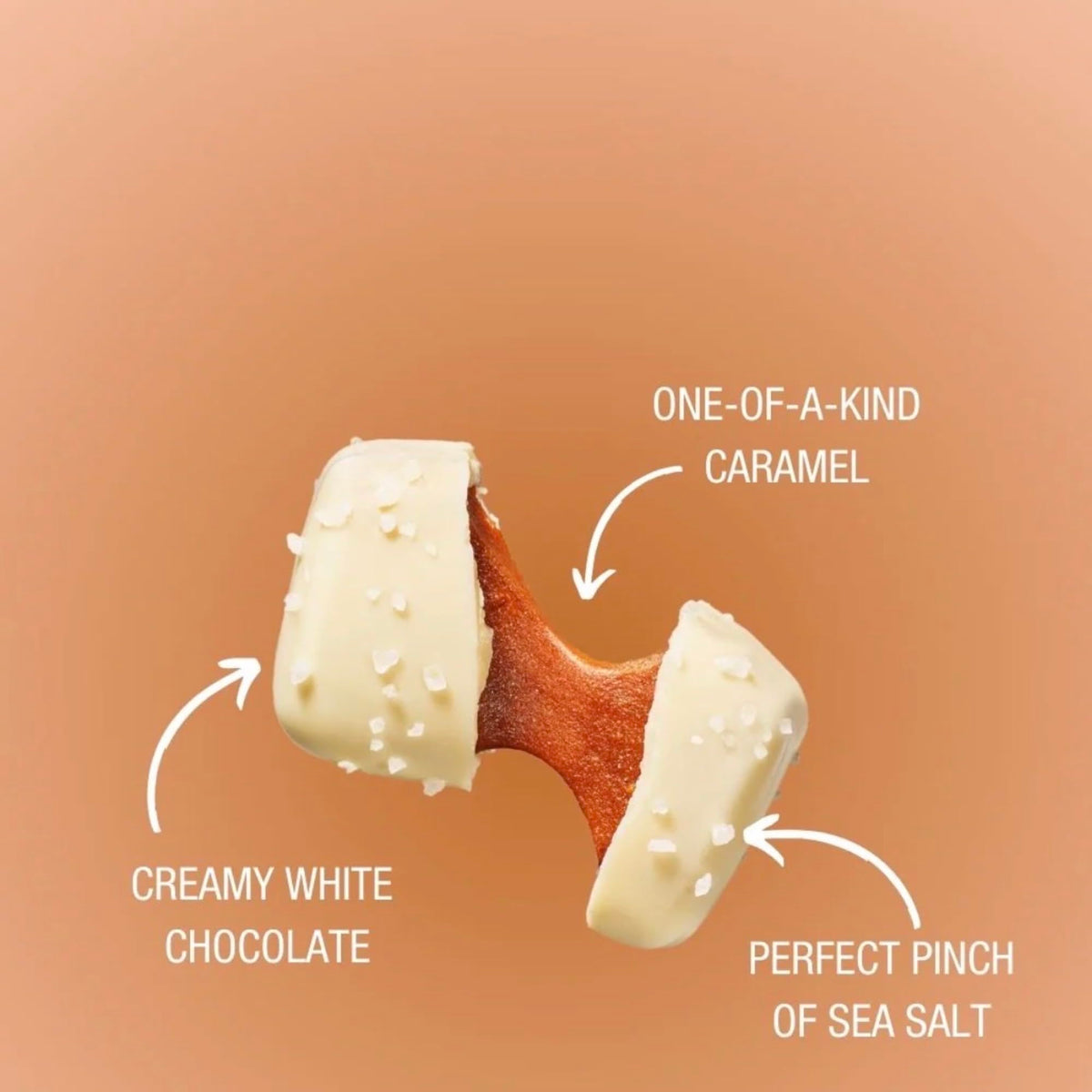 Sanders White Chocolate Sea Salt Caramels, 7 Ounce, 6 Per Case