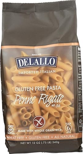 DeLallo Gluten Free Brown Rice, Penne Regate, 12-Ounce (Pack of 12) by DeLallo