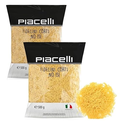 Piacelli Short fidelini pasta - Protein Pasta Made from Fine Durum Wheat Semolina for Rich Flavor - Enjoy Organic Noodles in Your Favorite Recipes