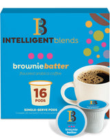 Intelligent Blends Brownie Batter Flavored Coffee Pods, 16 ct, Medium Roast Single Serve Pods - 100% Arabica Coffee, Compatible with Keurig K Cups
