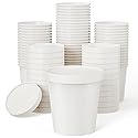 JOLLY PARTY 50pack 16oz Paper Soup Containers with Lids, Disposable Paper Food Cups, Ice Cream Cups, Food Storage with Lids, Microwavable and Freezer
