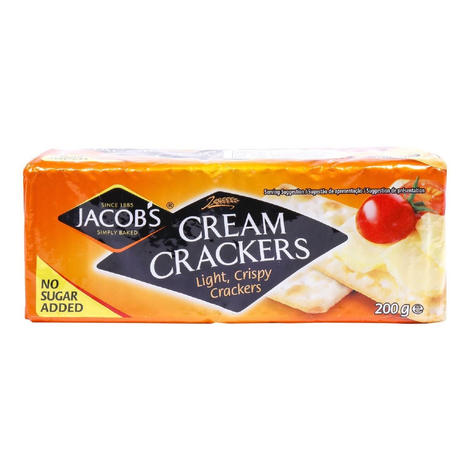 Jacob's Cream Crackers. 200g Pack (Pack of 6)