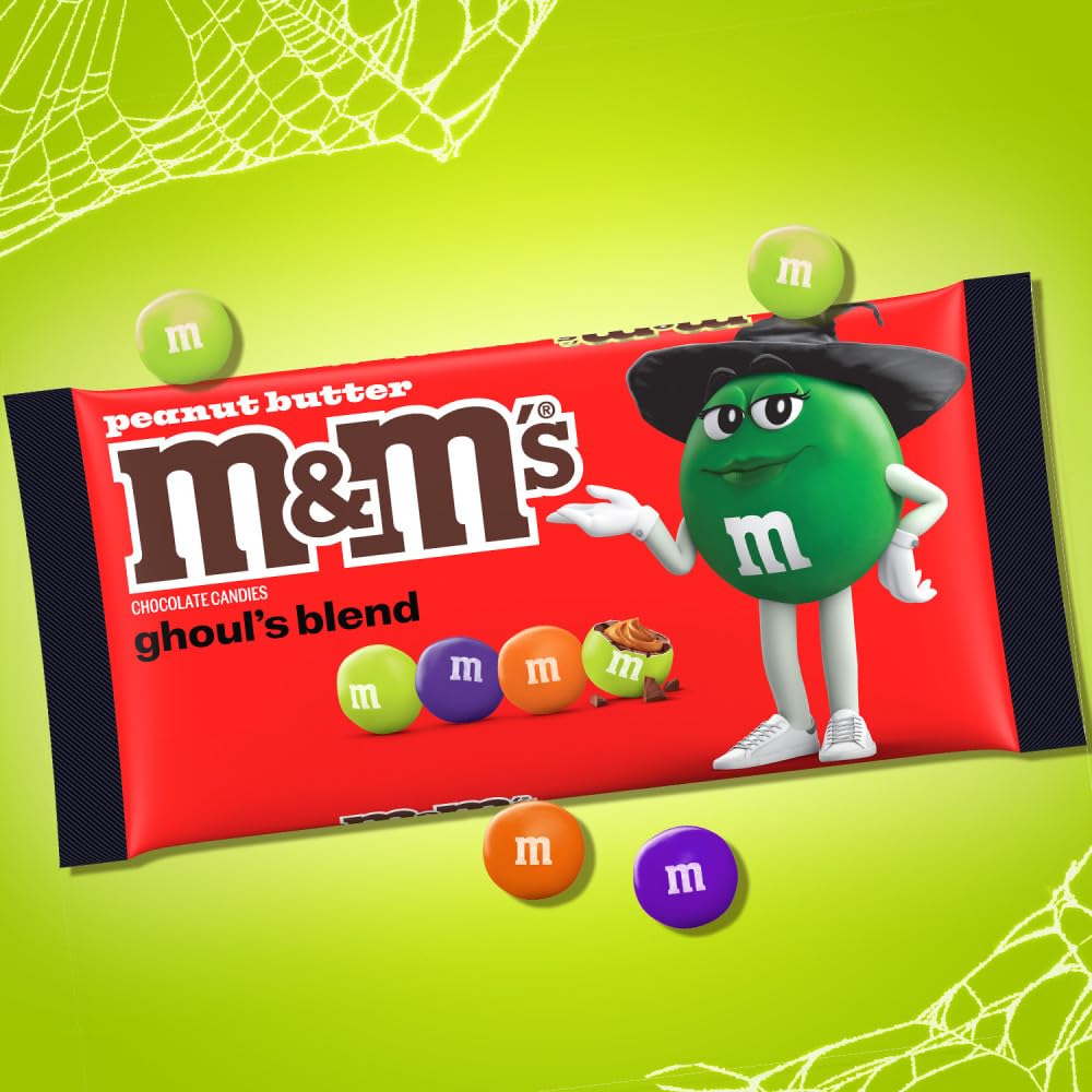 M&M'S Ghoul's Mix Peanut Butter Chocolate Halloween Candy, 9.48-Ounce Bag