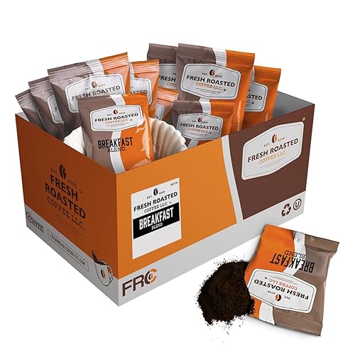 Fresh Roasted Coffee, Breakfast Blend Drip Ground Fractional Packs, Light Roast, Kosher, 1.75 oz, 42 Count