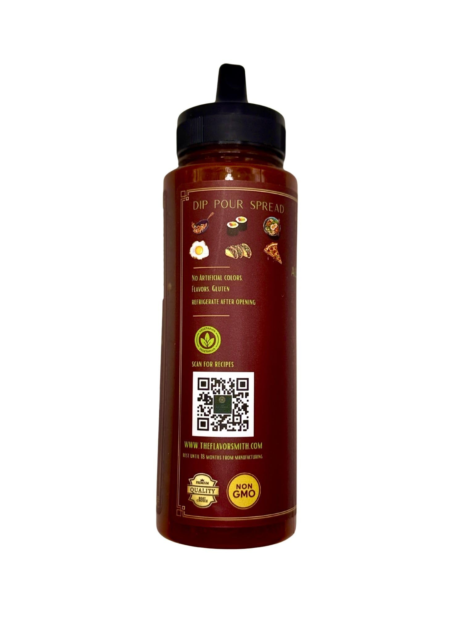 Alchemy of Food Mexican Sriracha, Garlic Chili Hot Sauce Condiment for Sushi & Asian Cuisine, No Artificial Preservatives, Chef-Crafted with Rice