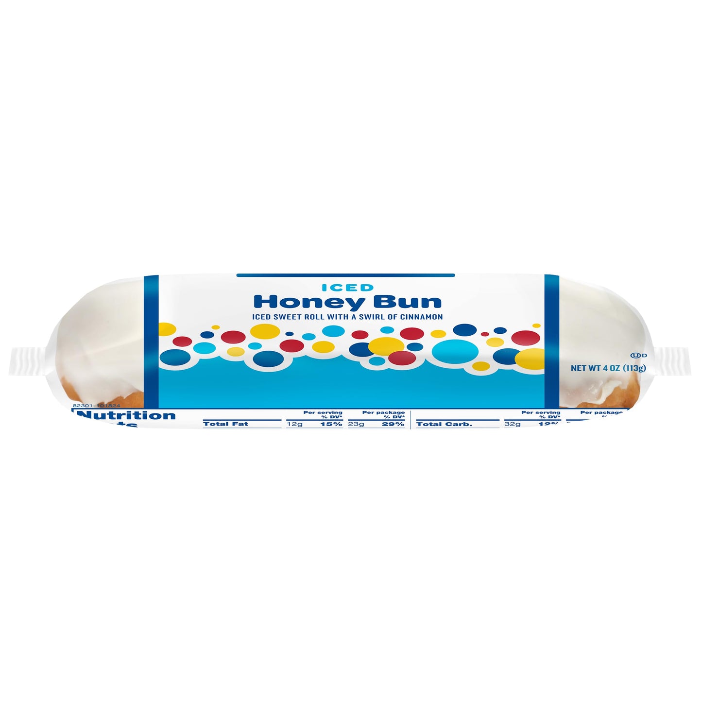 Wonder Iced Honey Bun, Individually Wrapped Pastry Snack, 4 oz