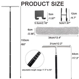 17.3?-60? Extendable Shower Squeegee with Long Handle - Metal Window Squeegee with Extension Pole for Shower Glass, Home High Window, Floors