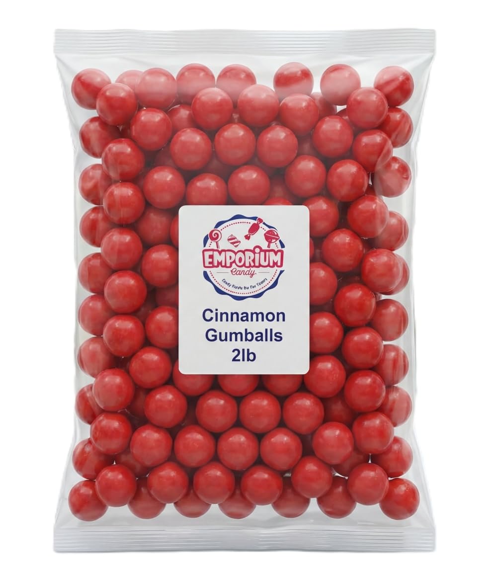 Cinnamon Gumballs - 2 lbs of Bright Red Cinnamon Hot Chew Spicy Gumballs