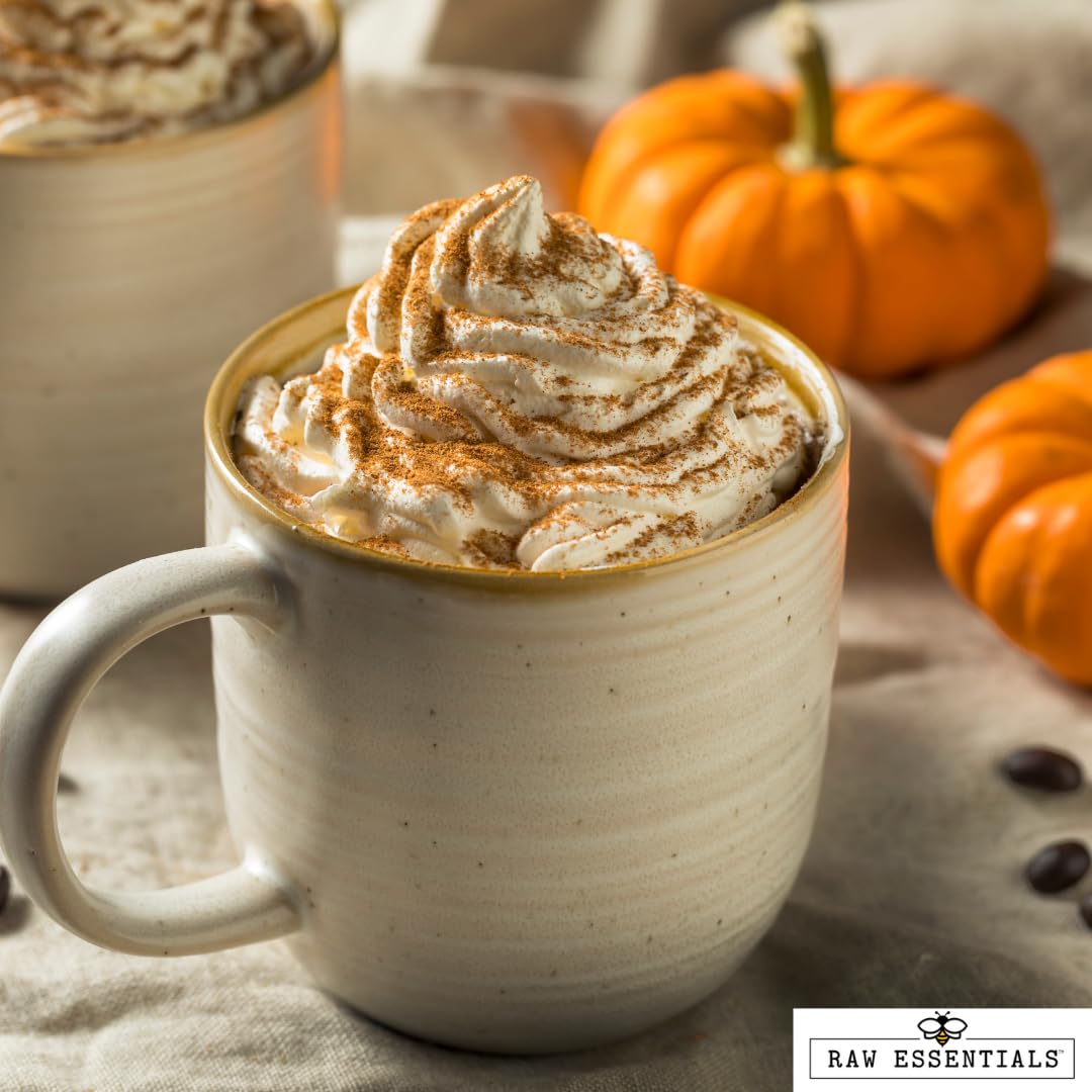 Raw Essentials Pumpkin Spice Seasoning | 7 oz Bottle | Warm & Aromatic Blend for Pies, Cakes, Lattes & More | Non-GMO, Gluten-Free, Paleo, Vegan