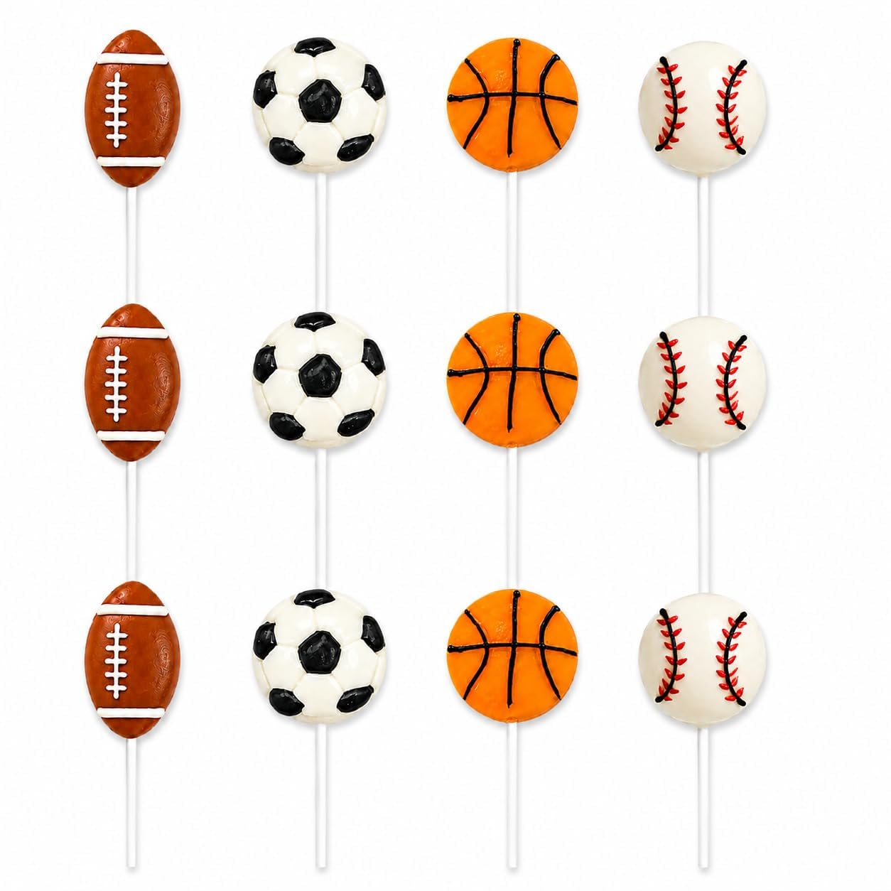 Sports Ball Candy Basketball, Football, Soccer, and Baseball, Individually Wrapped Sport Variety Pack (Sports Super Pack, 24-Pack)