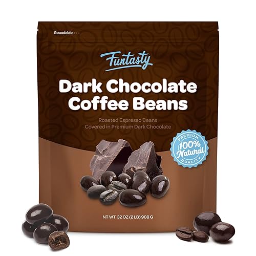 Dark Chocolate Covered Espresso Coffee Beans Candy - 2 Pound Bulk Pack