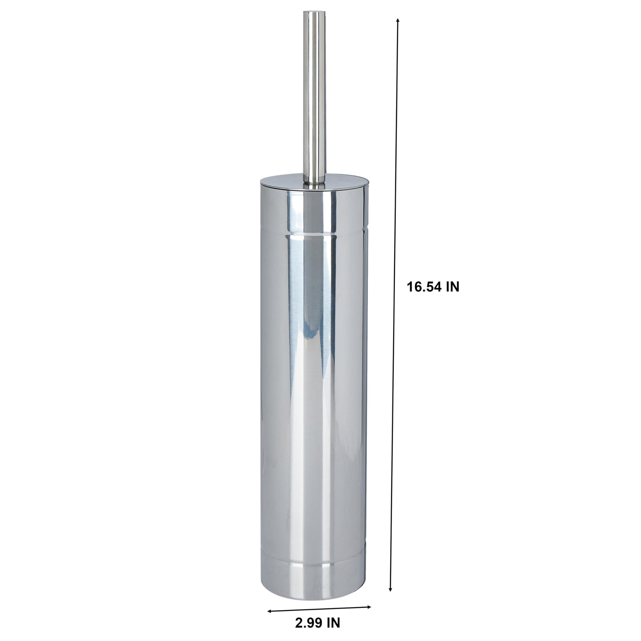 Bath Bliss Toilet Brush with Weighted Base | Slender Design | 360 Degree Brush | Bathroom Cleaning | Stainless Steel