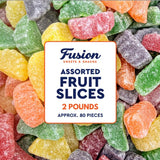 Assorted Fruit Slices Jelly Candy 2 Pound Bulk Bag of Old-Fashioned Sugar-Dusted Gum Drops, Jelly Fruit Mix, Nostalgic Soft Gems for Gifts & Bowls