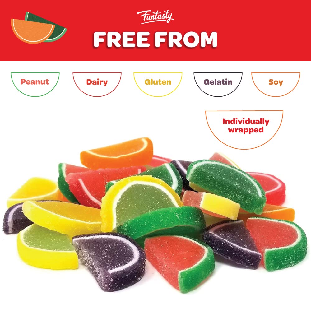 Fruit Slices Jelly Candy, 2-Pound Bag, Assorted Flavors, Individually Wrapped - Christmas Candy