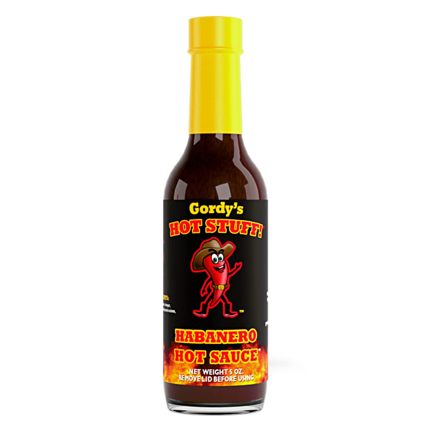 Gordy's Hot Stuff! Gourmet Hot Sauce, Real Texas Hot Sauce Made with Not-So-Hot Peppers and Bold Flavors, 5.7oz (Habanero, 5.7oz (Pack of 1))