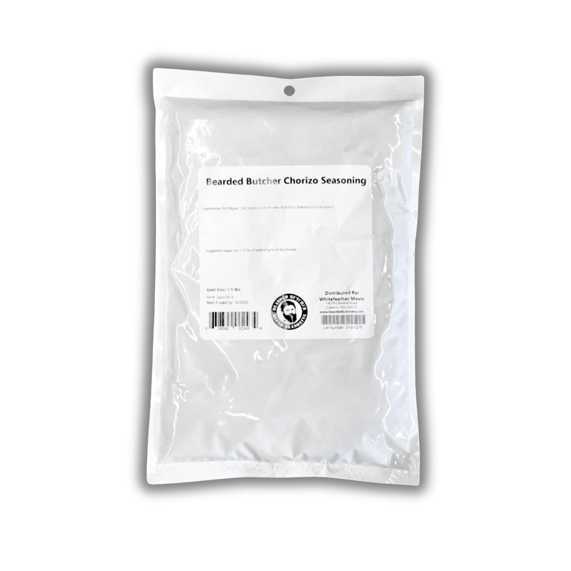 Bearded Butchers Chorizo Seasoning, 17.5oz - For Up to 25 lbs of Meat - Mild Chili Pepper, Garlic, and Spices for Chorizo Sausage, Bratwurst, Tacos