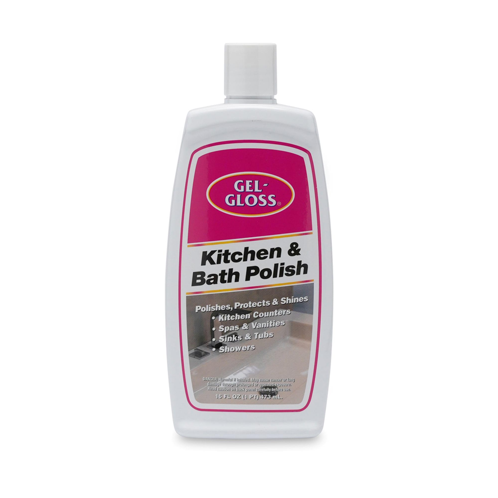 Gel-Gloss Home Kitchen & Bath Polish | Carnauba Cleaner Wax Formulation | Removes Water Spots, Light Scratches & Stains | Restores Color & Shine |