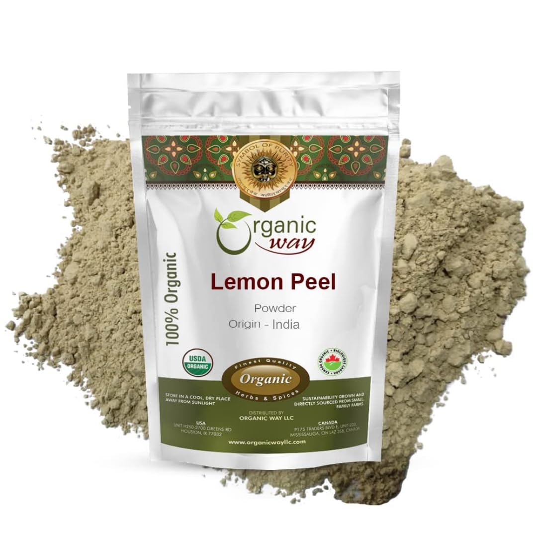 Organic Way Lemon Peel Powder (Citrus Limon) - Organic & Kosher Certified | Raw, Vegan, Non GMO & Gluten Free | USDA Certified | Origin - India (8