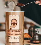 KURUKAHVECI MEHMET EFENDI Turkish Coffee, 100% Arabica, Finely Roasted Ground Coffee for Cezve, Rich Aroma, Medium, Authentic Turkish Coffee Tradition