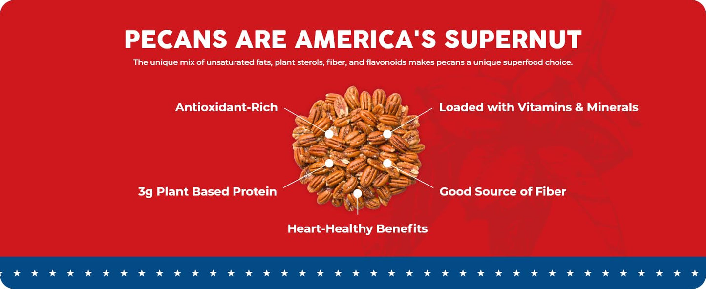 Pecan Nation Honey Roasted Georgia Pecans, 16 oz., Natural, No Preservatives, Anti-oxidant Rich, Non-GMO, Irresistible Healthy Snacking Pecans